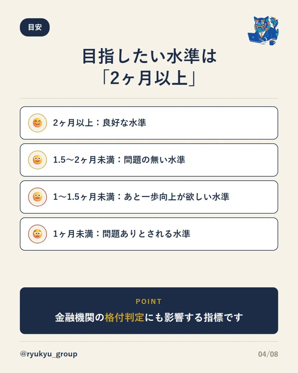 【会社の「資金繰りの安定度」を測る指標】